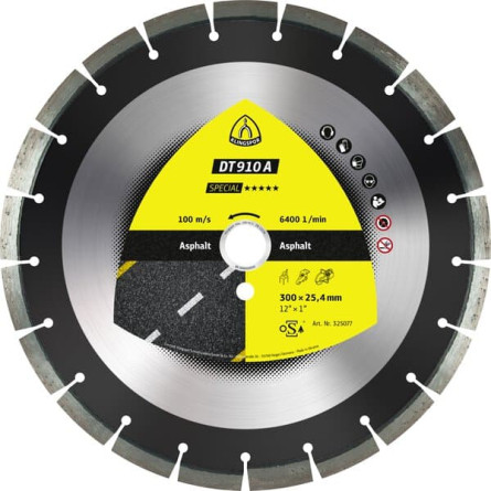 KLINGSPOR Tarcza diamentowa do asfaltu, piaskowca, betonu 350x3,2x25,4 DT  910 A Special