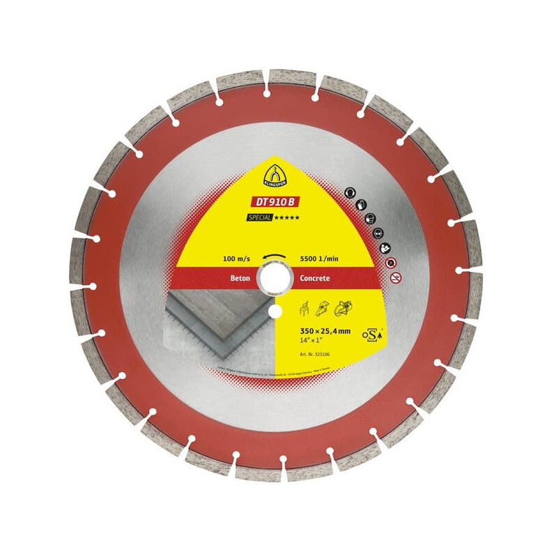 KLINGSPOR Tarcza diamentowa do starego betonu 350x3,2x25,4 DT  910 B Special