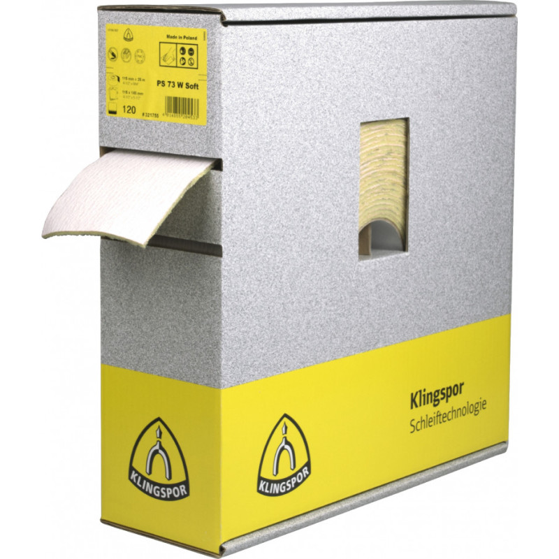 KLINGSPOR Papier ścierny na gąbce 115 mm x 25 mb PS 73 CWF KLINGSPOR Papier ścierny na gąbce 115 mm x 25 mb PS 73 CWF