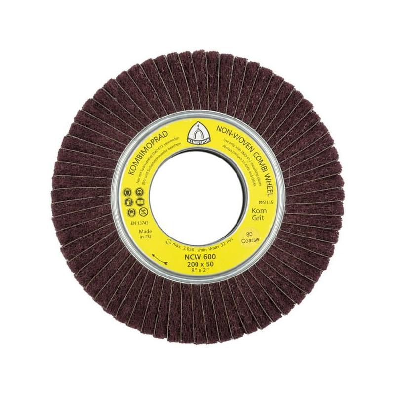 KLINGSPOR Ściernica listkowa nasadzana z włókniny 200x50x68,2 mm NCW 600 KLINGSPOR Ściernica listkowa nasadzana z włókniny 200x50x68,2 mm NCW 600