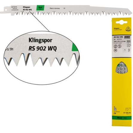 KLINGSPOR Brzeszczot do piły szablastej do drewna miękkiego RS 902 WQ Special