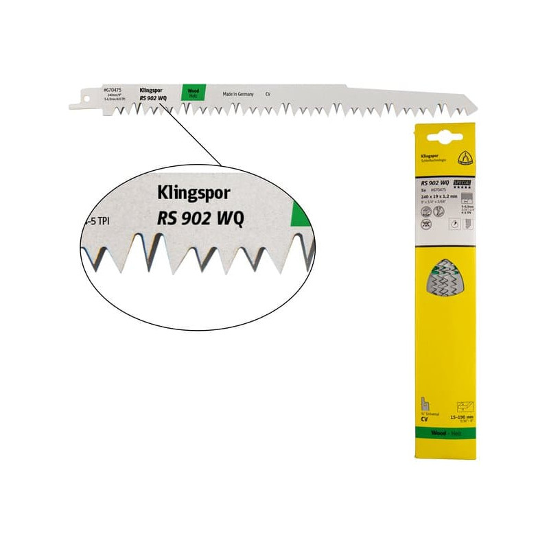 KLINGSPOR Brzeszczot do piły szablastej do drewna miękkiego RS 902 WQ Special KLINGSPOR Brzeszczot do piły szablastej do drewna miękkiego RS 902 WQ Special