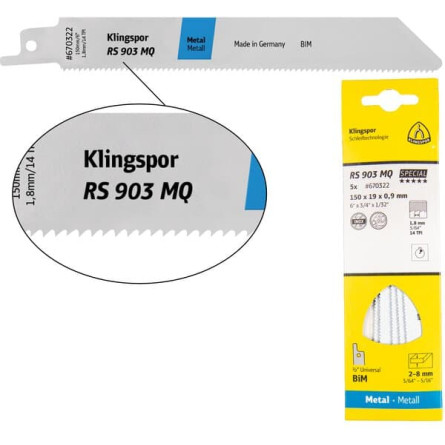 KLINGSPOR Brzeszczot do piły szablastej do stali RS 903 MQ Special