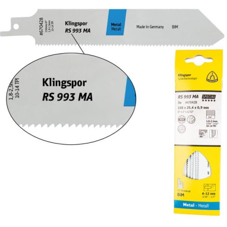 KLINGSPOR Brzeszczot do piły szablastej do stali RS 993 MA Special