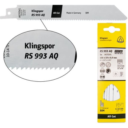 KLINGSPOR Brzeszczot do piły szablastej uniwersalny RS 993 AQ Special