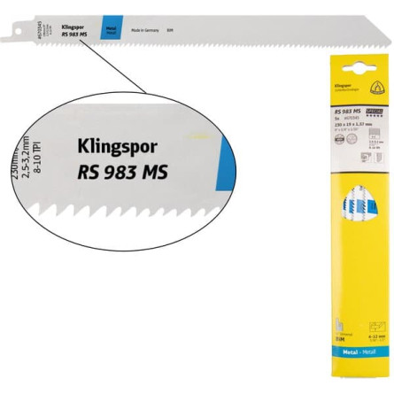 KLINGSPOR Brzeszczot do piły szablastej do stali i metali RS 983 MS Special