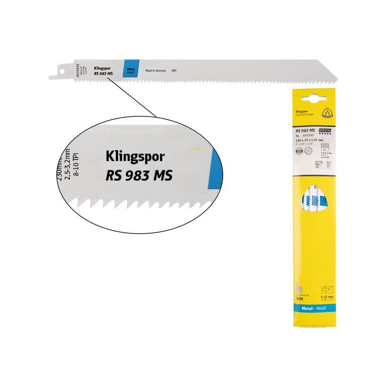KLINGSPOR Brzeszczot do piły szablastej do stali i metali RS 983 MS Special