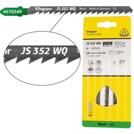 KLINGSPOR Brzeszczot do piły szablastej do drewna miękkiego JS 352 WQ Extra