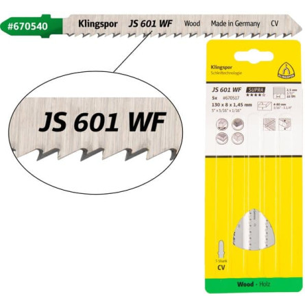 KLINGSPOR Brzeszczot do piły szablastej do drewna miękkiego JS 601 WF Supra
