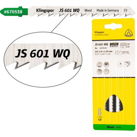 KLINGSPOR Brzeszczot do piły szablastej do drewna miękkiego JS 601 WQ Supra