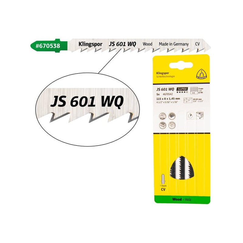 KLINGSPOR Brzeszczot do piły szablastej do drewna miękkiego JS 601 WQ Supra
