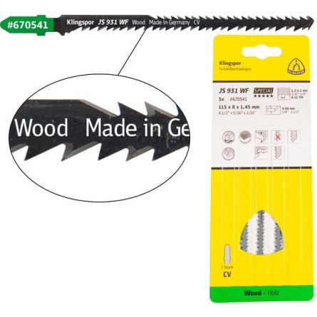 KLINGSPOR Brzeszczot do piły szablastej do drewna miękkiego JS 931 WF Special
