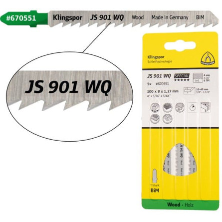 KLINGSPOR Brzeszczot do piły szablastej z bimetalu do drewna twardego JS 901 WQ Special