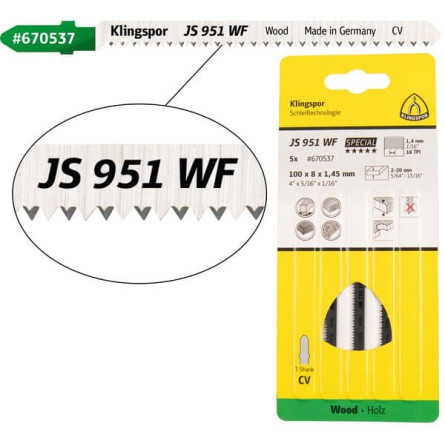KLINGSPOR Brzeszczot do piły szablastej do drewna miekkiego JS 951 WF Special