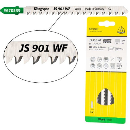 KLINGSPOR Brzeszczot do piły szablastej do drewna miekkiego JS 901 WF Special
