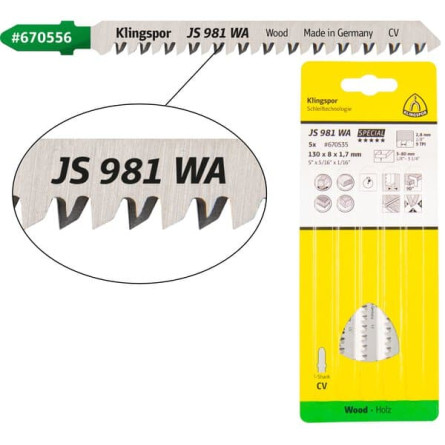 KLINGSPOR Brzeszczot do piły szablastej do drewna miekkiego JS 981 WA Special