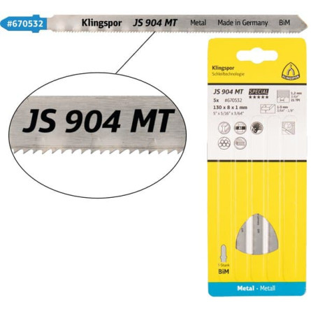 KLINGSPOR Brzeszczot do piły szablastej do metali JS 904 MT Special