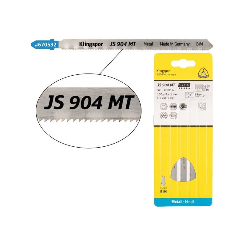KLINGSPOR Brzeszczot do piły szablastej do metali JS 904 MT Special