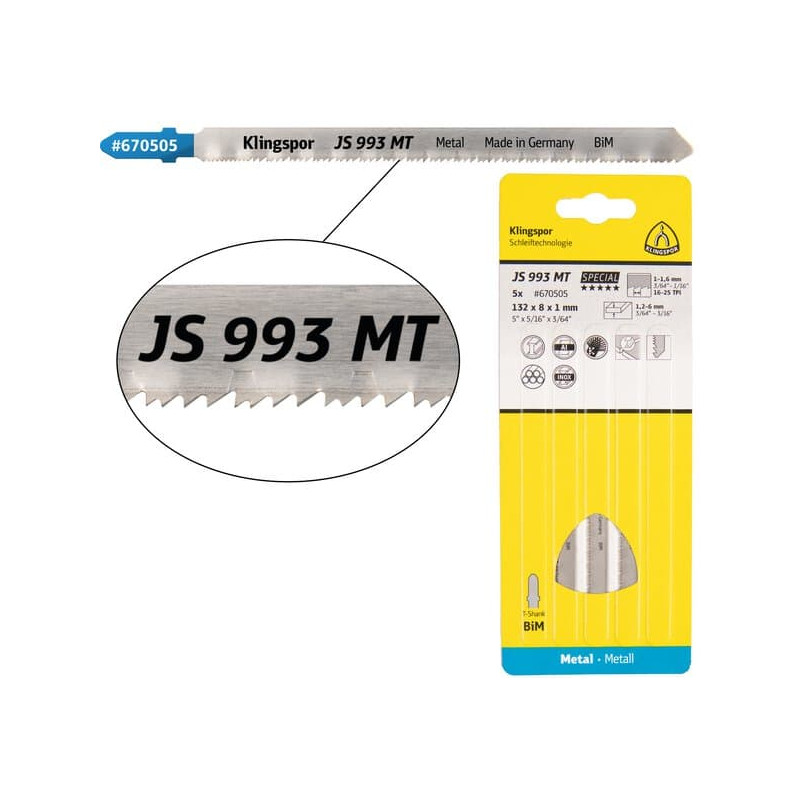 KLINGSPOR Brzeszczot do piły szablastej do stali i metali JS 993 MT Special KLINGSPOR Brzeszczot do piły szablastej do stali i metali JS 993 MT Special