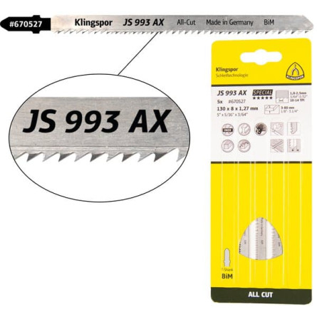 KLINGSPOR Brzeszczot do piły szablastej do drewna twardego i metali JS 993 AX Special