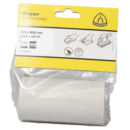 KLINGSPOR Rolka ścierna 115 mm x 5 mb PS 33 C (opakowanie detaliczne)