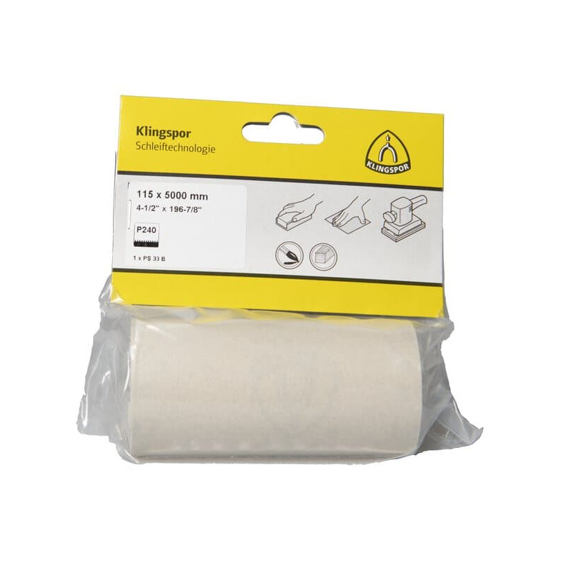 KLINGSPOR Rolka ścierna 115 mm x 5 mb PS 33 B (opakowanie detaliczne)