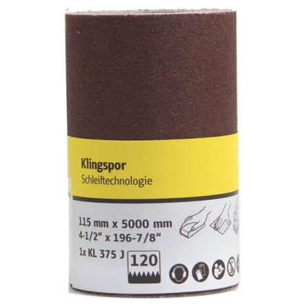 KLINGSPOR Rolka ścierna 115 mm x 5 mb KL 375 J (opakowanie detaliczne)