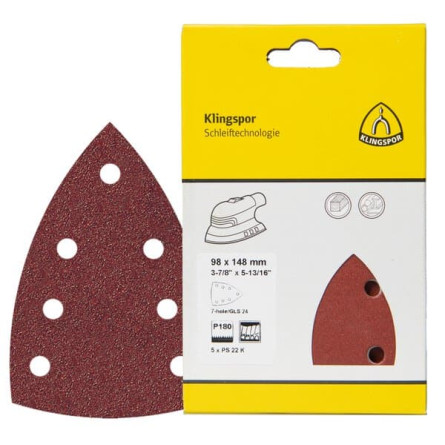 KLINGSPOR Trójkąt ścierny 98x148 mm PS 22 K (opakowanie detaliczne)