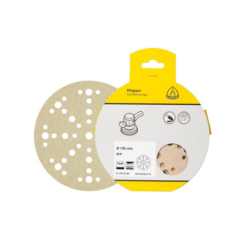KLINGSPOR Krążek ścierny 150 mm PS 33 BK GLS 1 (opakowanie detaliczne)