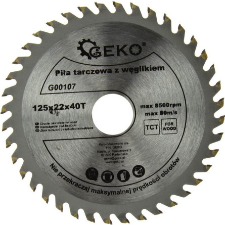 GEKO Piła widiowa do cięcia drewna 125 mm 40T G00107