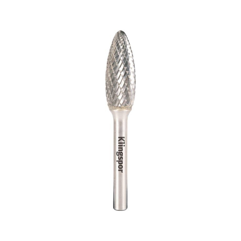KLINGSPOR Frez z węglika spiekanego płomieniowy 8x19x6 mm HF 100 H (uzębienie krzyżowe)