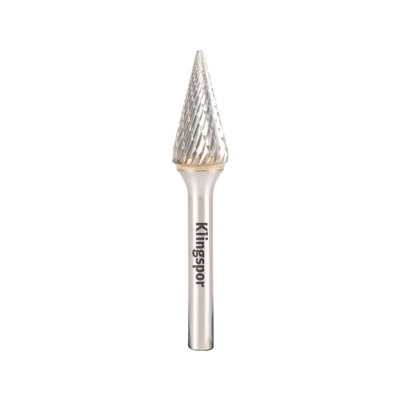 KLINGSPOR Frez z węglika spiekanego ostrostożkowy 8x18x6 mm HF 100 M (uzębienie krzyżowe)
