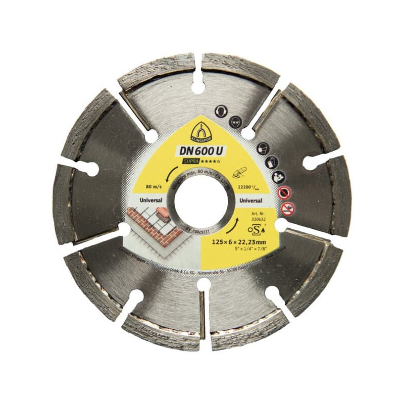 KLINGSPOR Frez do szczelin do szlifierek kątowych 125x8x22,23 mm DN 600 U Supra