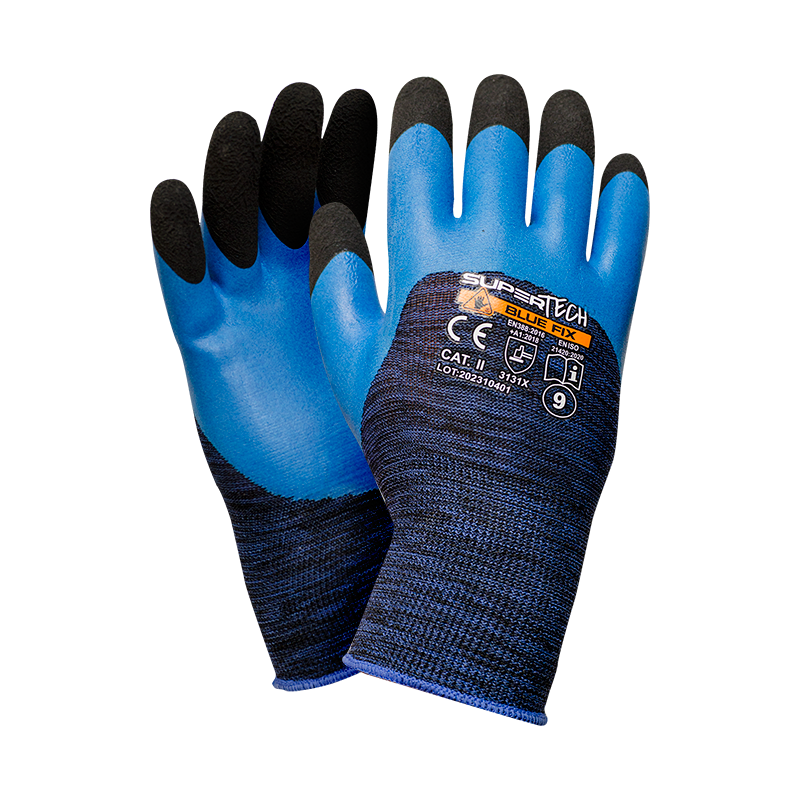 WORKLINK Rękawice robocze powlekane pianką lateksową SuperTech™ BLUE FIX WORKLINK Rękawice robocze powlekane pianką lateksową SuperTech™ BLUE FIX