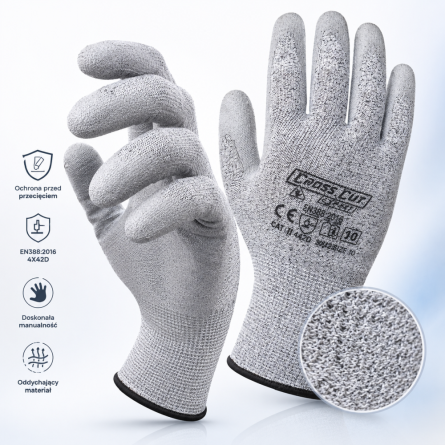 WORKLINK Rękawice robocze antyprzecięciowe SuperTech™ Cross Cut XD Expert