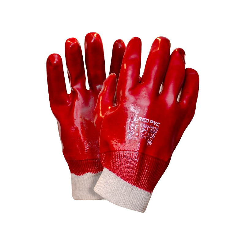 WORKLINK Rękawice robocze z PCV ze ściągaczem Red PVC WORKLINK Rękawice robocze z PCV ze ściągaczem Red PVC