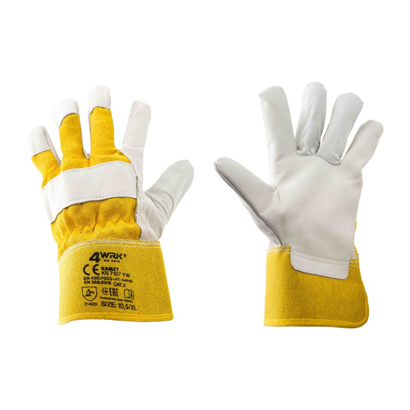 4WRK Rękawice robocze ze skóry KAMET XKS7107 YW 4WRK Rękawice robocze ze skóry KAMET XKS7107 YW