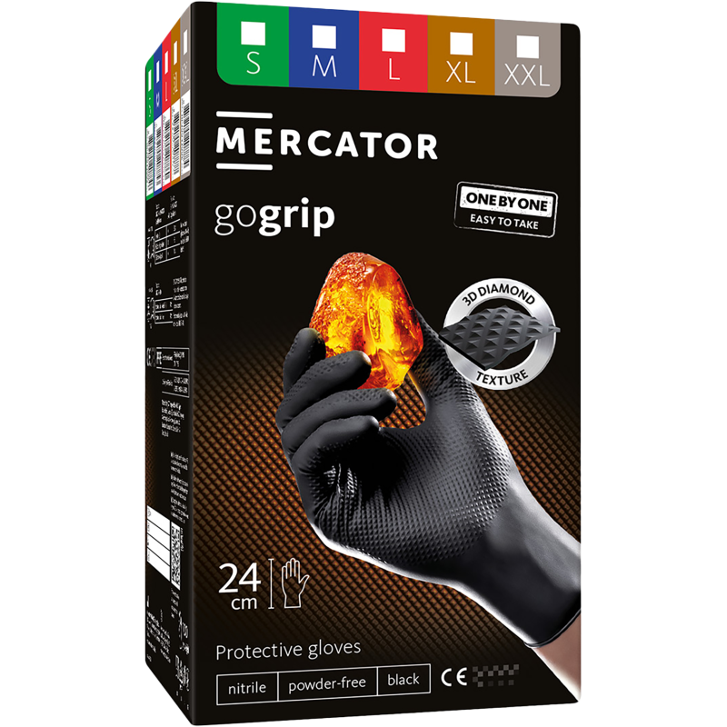MERCATOR Rękawice nitrylowe GoGRIP BLACK (100 szt.) MERCATOR Rękawice nitrylowe GoGRIP BLACK (100 szt.)