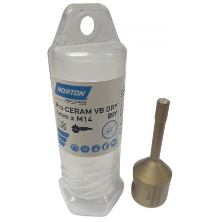 Wiertło koronkowe diamentowe rdzeniowe do glazury 12 mm, Norton Pro Ceram M14 VB