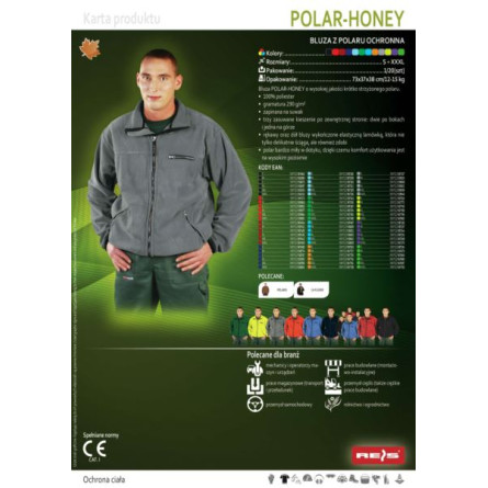Bluza z polaru w kolorze szarym REIS POLAR-HONEY