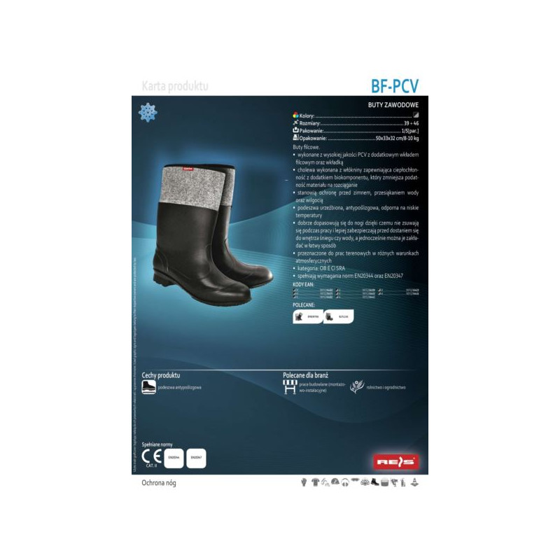 Buty filcowe z PCV ocieplane, BF-PCV