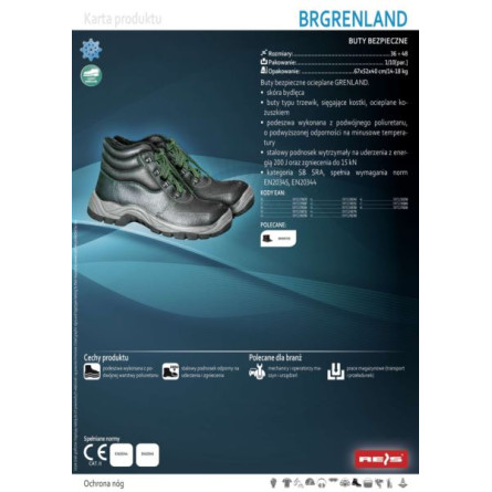 Trzewiki robocze ze skóry, ocieplane, ze stalowym podnoskiem BRGRENLAND