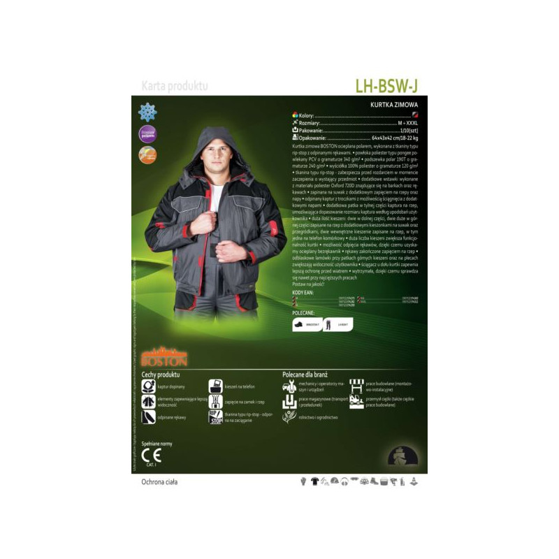 Kombinezon ochronny ocieplany, LH-BSW-O Kombinezon ochronny ocieplany, LH-BSW-O