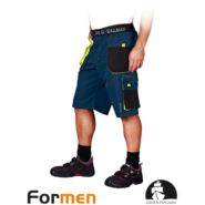 Spodnie ochronne do pasa FORMEN z krótkimi nogawkami w kolorze limonkowo-brązowym LEBER&HOLLMAN FMN-TS LBR